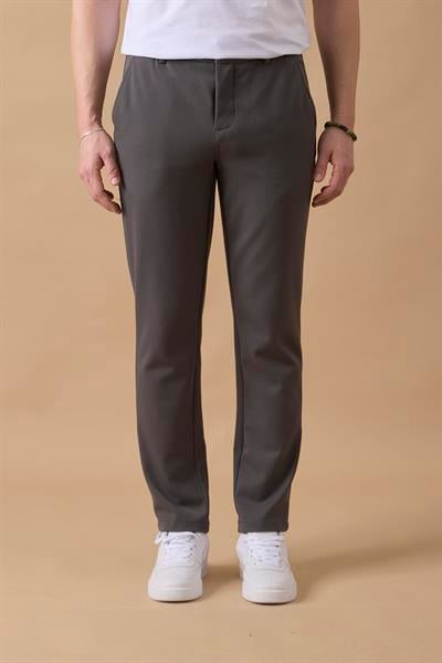Erkek Beli Lastikli  Antrasit Chino Pantolon