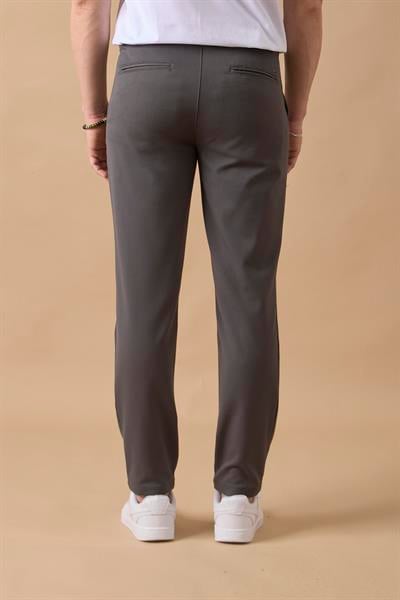 Erkek Beli Lastikli  Antrasit Chino Pantolon