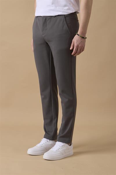 Erkek Beli Lastikli  Antrasit Chino Pantolon
