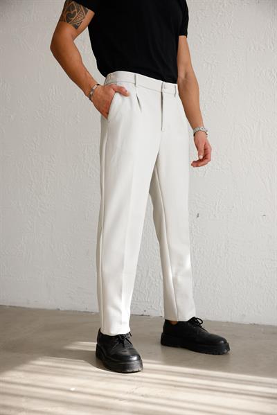 Erkek Beli Lastikli Rahat Kesim Gri Pantolon