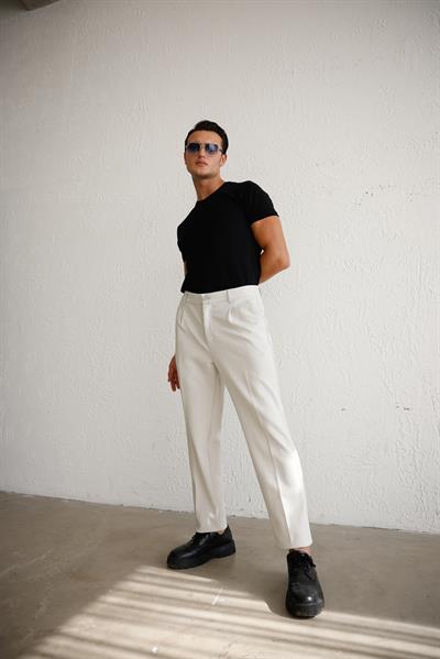 Erkek Beli Lastikli Rahat Kesim Gri Pantolon