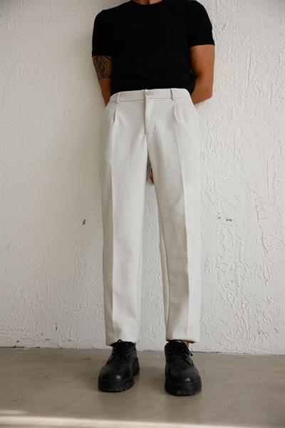 Erkek Beli Lastikli Rahat Kesim Gri Pantolon