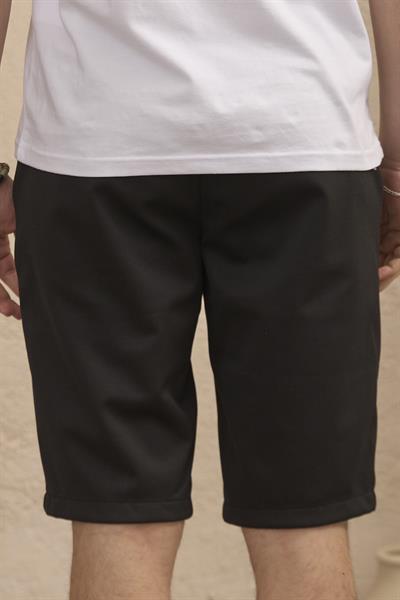 Erkek Beli Lastikli Rahat Kesim Siyah Şort