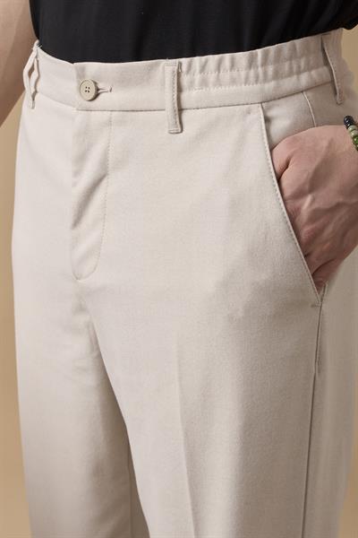 Erkek Beli Lastikli Taş Chino Pantolon