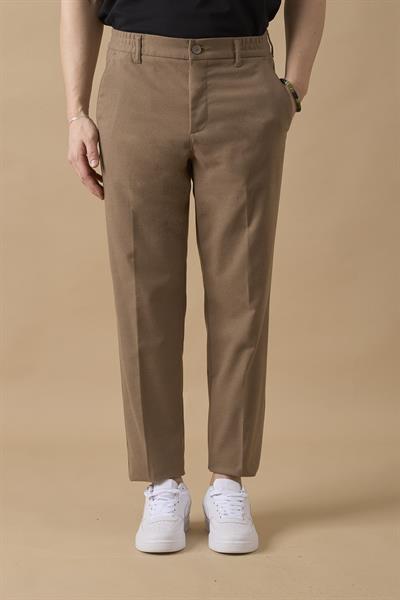 Erkek Beli Lastikli Vizon Chino Pantolon