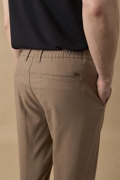 Erkek Beli Lastikli Vizon Chino Pantolon