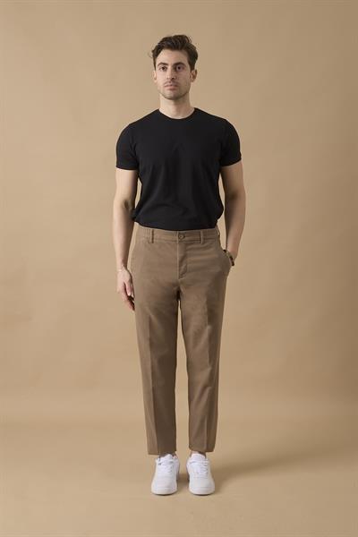 Erkek Beli Lastikli Vizon Chino Pantolon