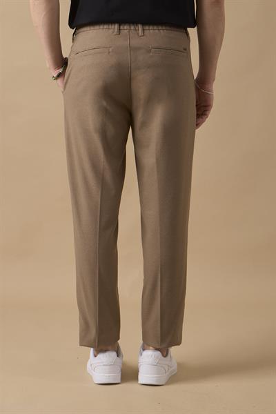 Erkek Beli Lastikli Vizon Chino Pantolon