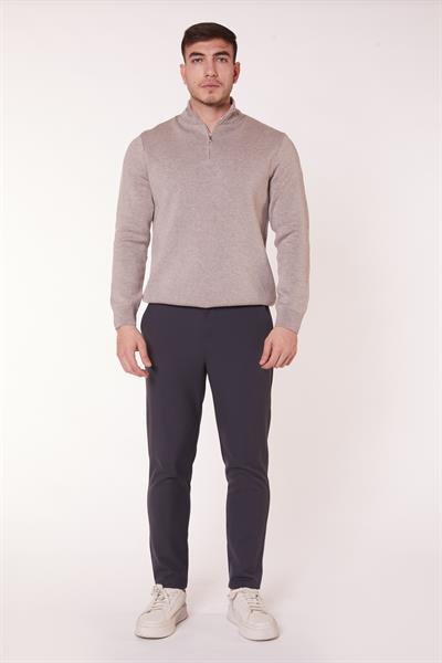 Erkek Chino Arka Cep Fleto Klasik Pantolon Antrasit