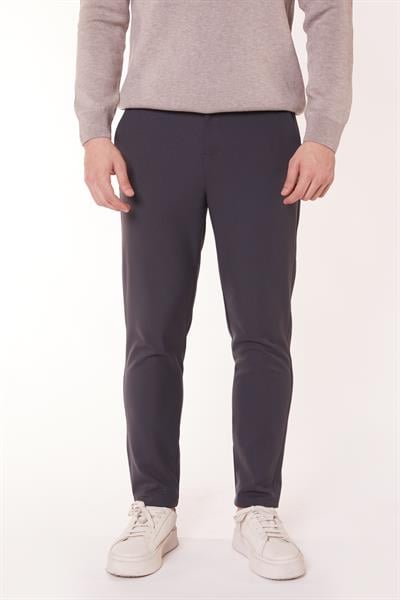 Erkek Chino Arka Cep Fleto Klasik Pantolon Antrasit