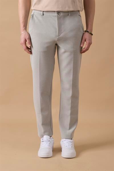Erkek Likralı Dokulu Gri Pantolon