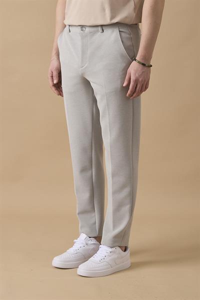 Erkek Likralı Dokulu Gri Pantolon