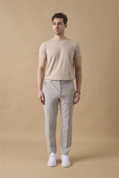 Erkek Likralı Dokulu Gri Pantolon