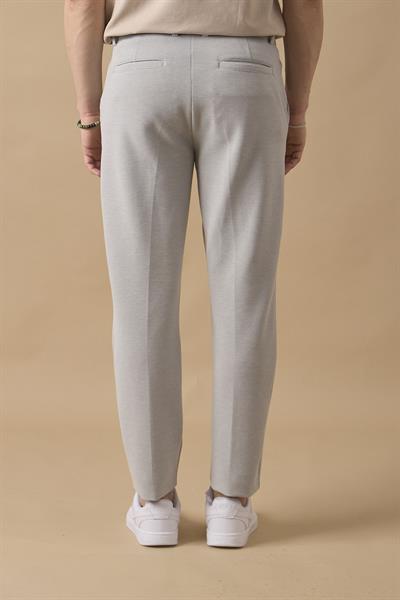 Erkek Likralı Dokulu Gri Pantolon