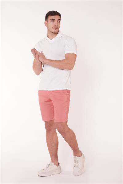 Erkek Modal Karşımlı Chino Slim Fit Şort Mercan