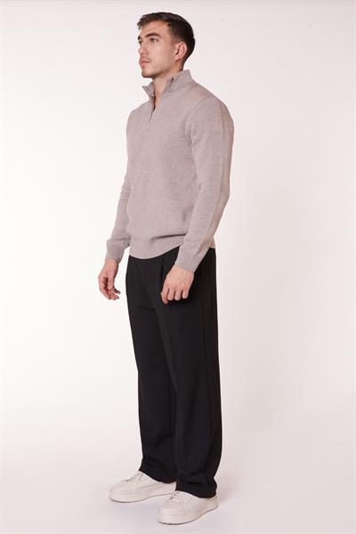 Erkek Pileli Dökümlü Geniş Paça Siyah Baggy Pantolon