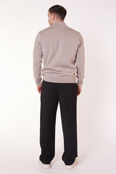 Erkek Pileli Dökümlü Geniş Paça Siyah Baggy Pantolon