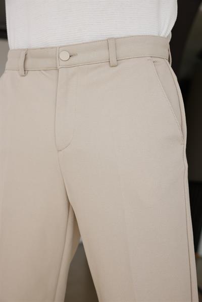 Erkek Rahat Kesim Bej Pantolon