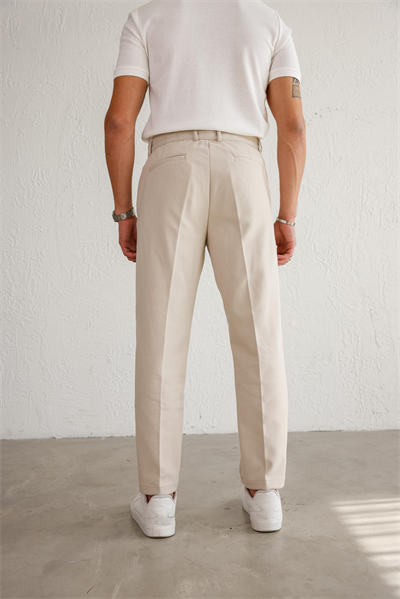 Erkek Rahat Kesim Bej Pantolon