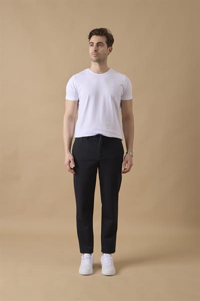 Erkek Regular Fit Orta Bel Düz Paça Lacivert Pantolon