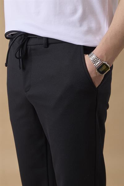 Erkek Regular Fit Orta Bel Düz Paça Lacivert Pantolon