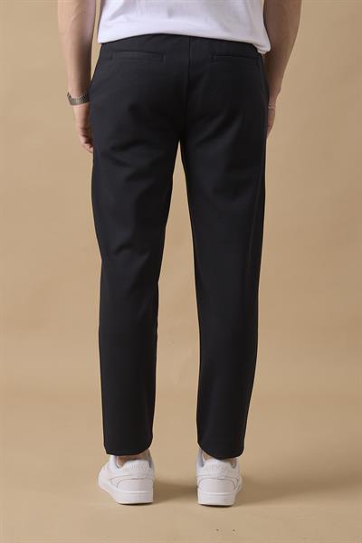 Erkek Regular Fit Orta Bel Düz Paça Lacivert Pantolon