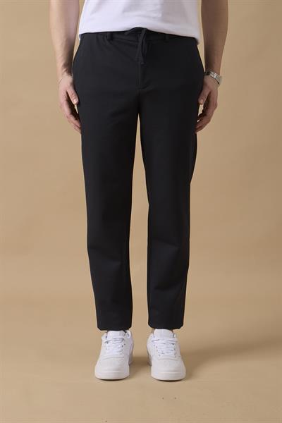 Erkek Regular Fit Orta Bel Düz Paça Lacivert Pantolon