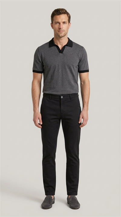 Erkek Siyah Slim Fit Pamuklu Chino Pantolon