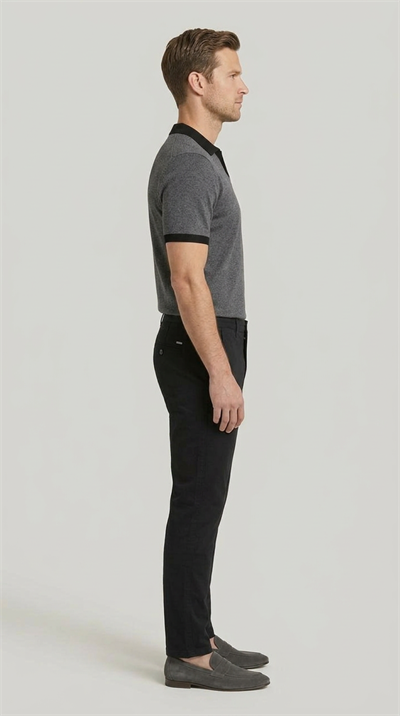Erkek Siyah Slim Fit Pamuklu Chino Pantolon