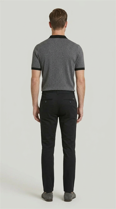 Erkek Siyah Slim Fit Pamuklu Chino Pantolon