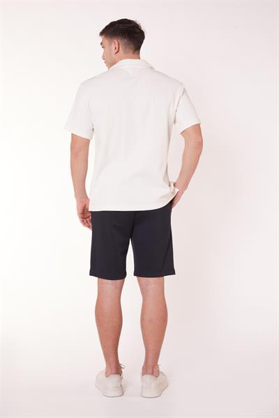 Erkek Yandan Cepli Beli Bağcıklı Jogger Lacivert Şort