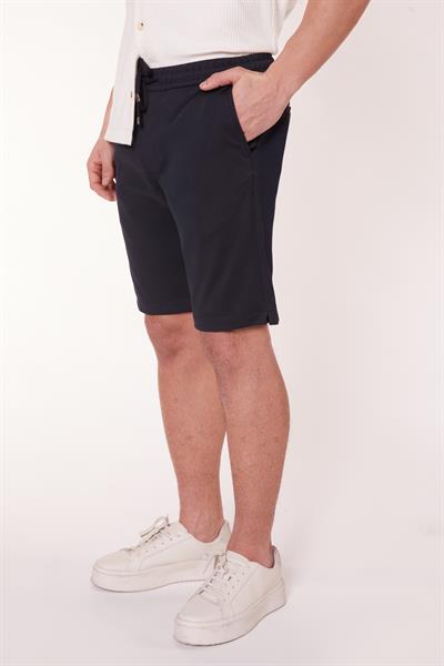 Erkek Yandan Cepli Beli Bağcıklı Jogger Lacivert Şort