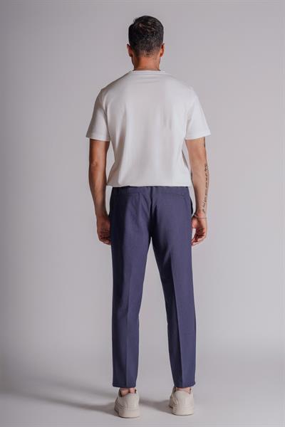 Erkek Yandan Cepli Beli Lastikli Slim Fit Chino Pantolon Lacivert