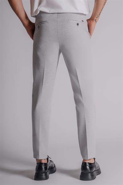 Erkek Yandan Cepli Beli Lastikli Slim Fit Chino Pantolon Gri