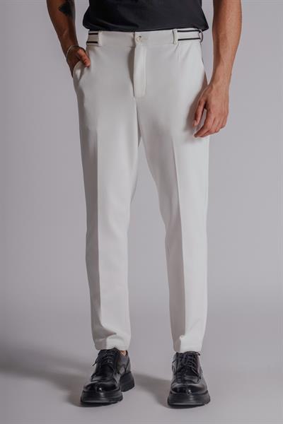 Erkek Yandan Cepli Beli Ribanalı Slim Fit Chino Pantolon Lacivert