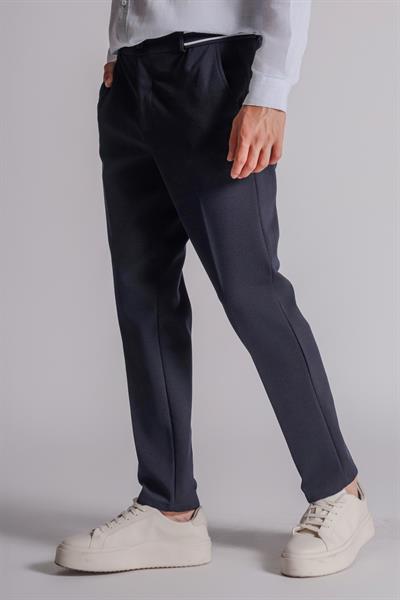 Erkek Yandan Cepli Beli Ribanalı Slim Fit Chino Pantolon Lacivert