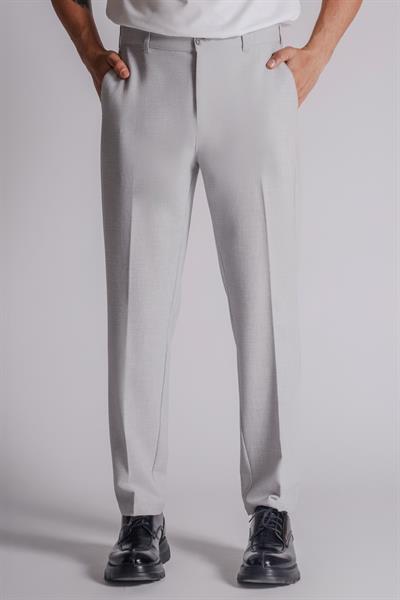 Erkek Yandan Cepli Klasik Bel Regular Fit Chino Pantolon Gri