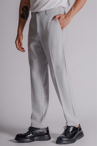 Erkek Yandan Cepli Klasik Bel Regular Fit Chino Pantolon Gri