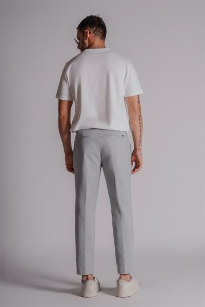 Erkek Yandan Cepli Normal Bel Slim Fit Chino Pantolon Gri