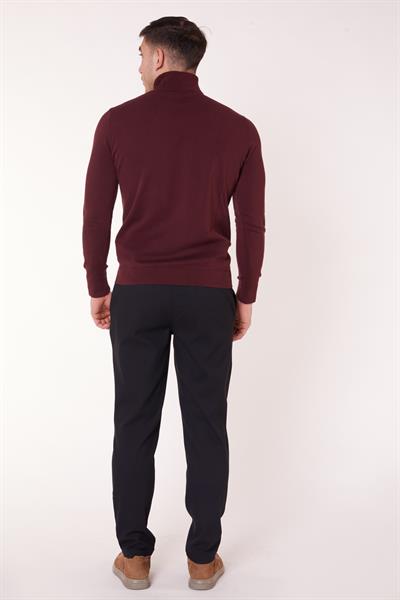 Erkek Yandan Cepli Slim Fit Lacivert Chino Pantolon