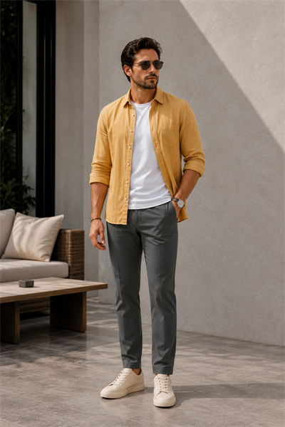 Erkek Arka Cepleri Fermuarlı Yeşil Jogger Pantolon