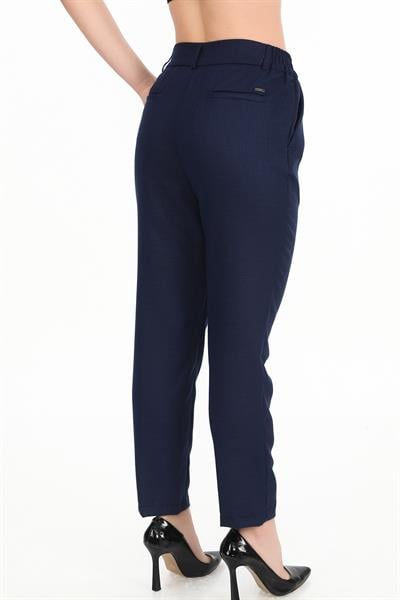 Kadın Beli Lastikli Lacivert Pantolon