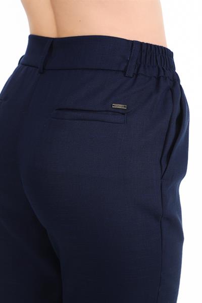 Kadın Beli Lastikli Lacivert Pantolon