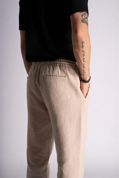 Удобные хлопково-льняные брюки-джоггеры