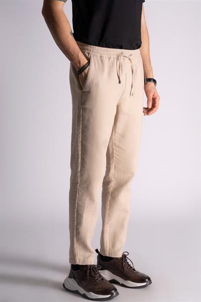 Удобные хлопково-льняные брюки-джоггеры