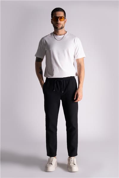 Удобные хлопково-льняные брюки-джоггеры