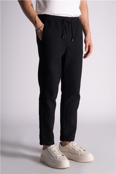 Удобные хлопково-льняные брюки-джоггеры