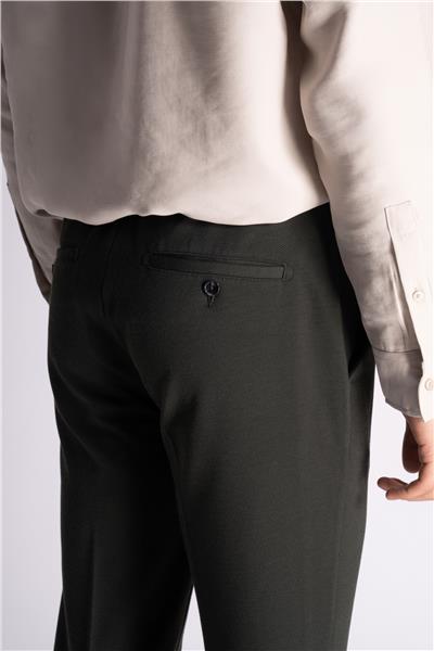 Yan Lastikli Slim Fit Chino Pantalon Haki