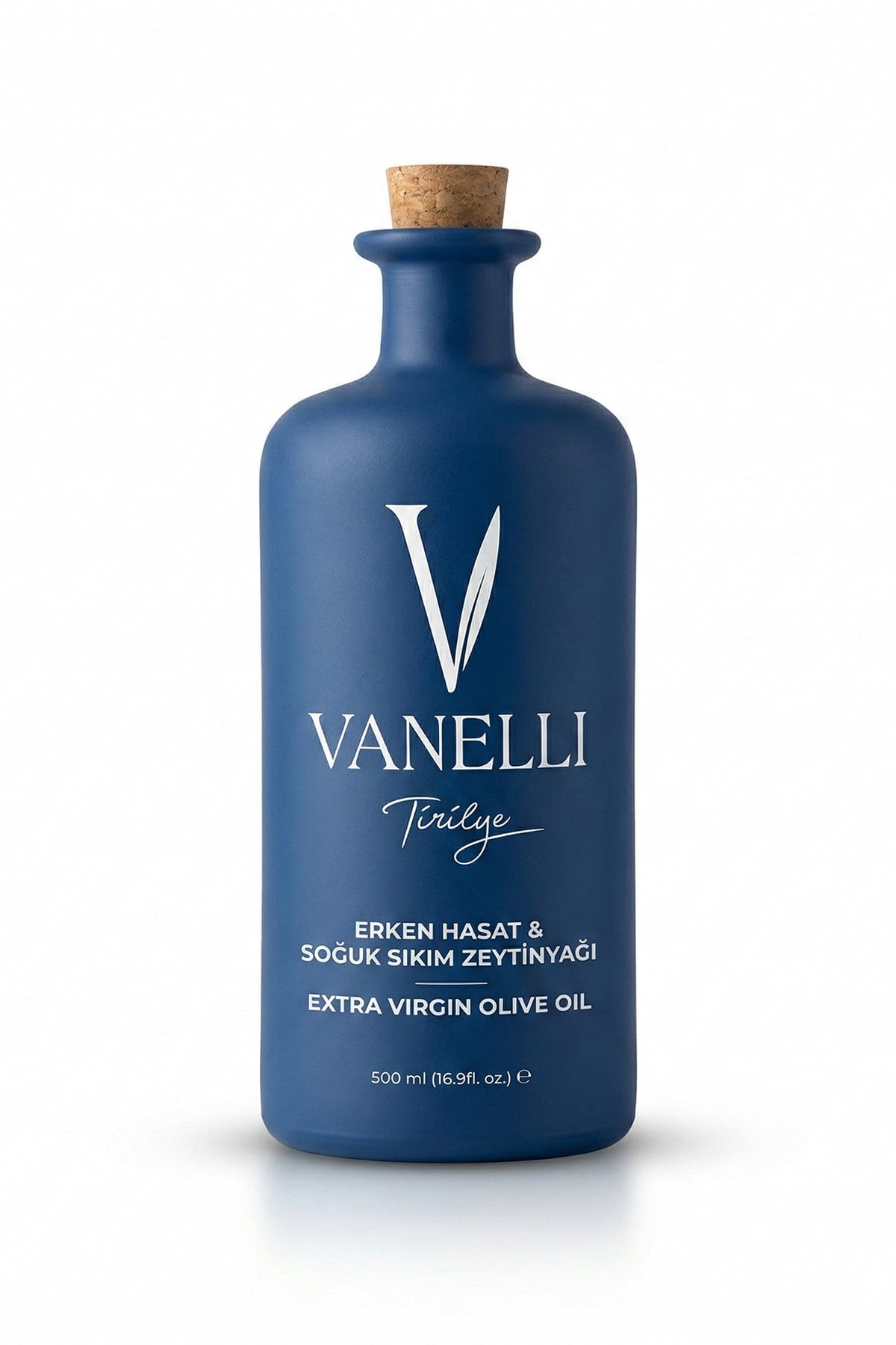 Erken Hasat Soğuk Sıkım Zeytinyağı Mavi Seramik Şişe 500 ml