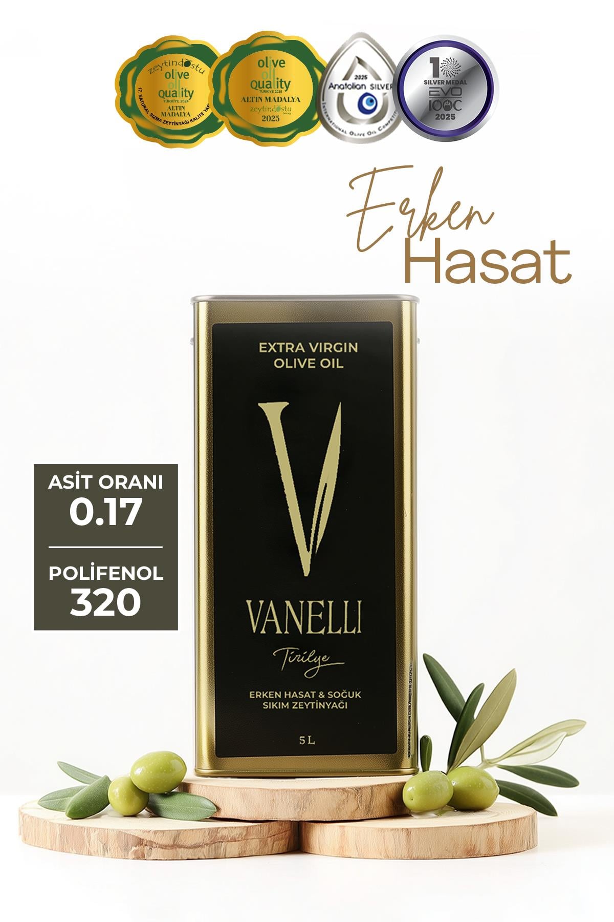 Erken Hasat Soğuk Sıkım Zeytinyağı 5 lt